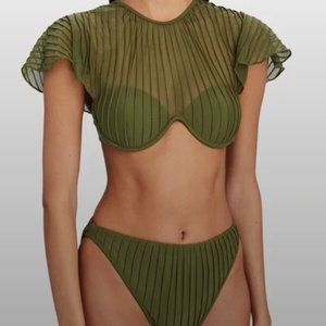 Andrea Iyamah Green Gara Bikini Set (L)